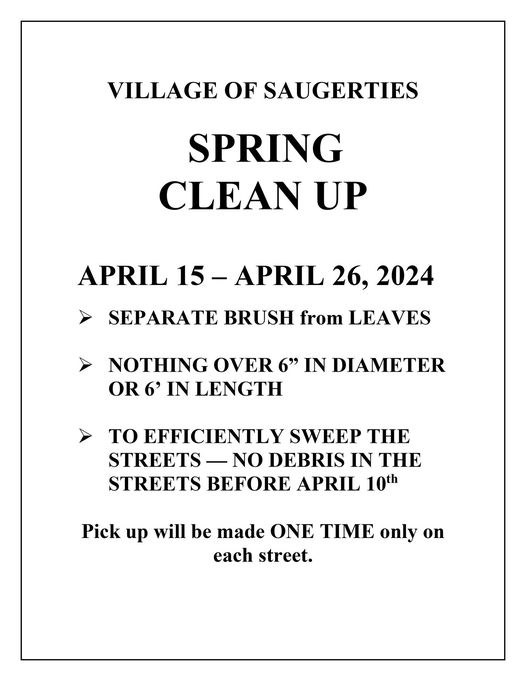 Flyer Describing the DPW's 2024 Spring Cleanup, April 15-26